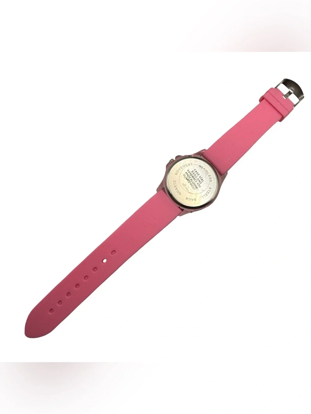 Geneva Breast Cancer Awareness Pink Ribbon Watch Crystal Bezel Silicone Band
